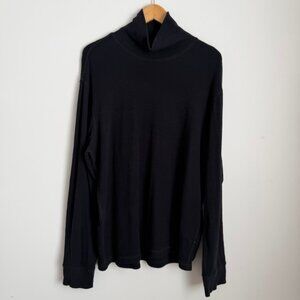 Buck Mason Men’s 100% Cotton Slub Waffle Turtleneck Black Size XL